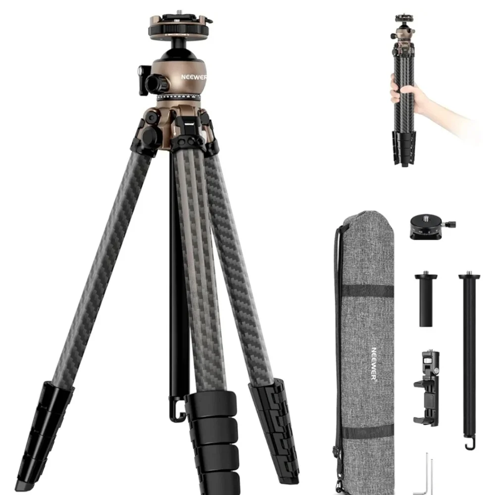 Neewer LITETRIP LT35 61 Travel Tripod carbonfiber w/ pan Tilt profile ball head